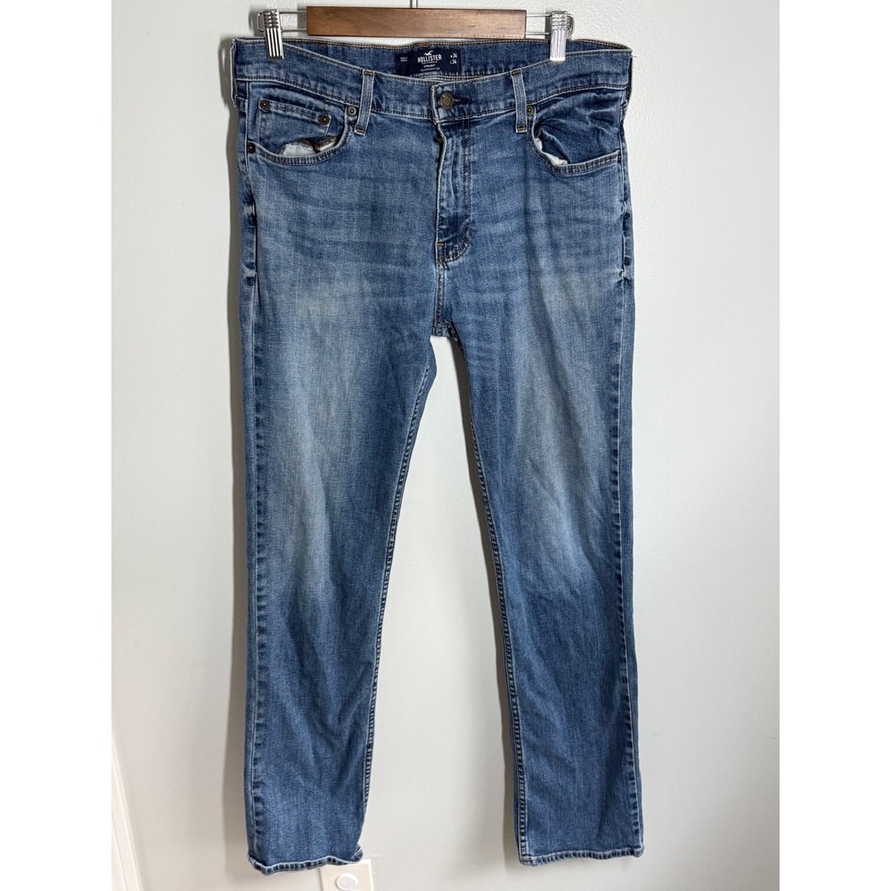 Hollister Epic Flex Straight Leg Jeans Mens 34x34 Medium Wash Denim Blue